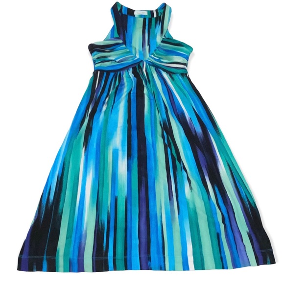 Calvin Klein Watercolor Striped Print Dress - Picture 5 of 5